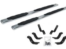 5 Inch 1000 Series Side Steps with Mounting Brackets Kit Polished Stainless Steel 2001-2006 Silverado/Sierra 1500 HD 2001-2014 Silverado/Sierra 2500 HD/3500 HD Go Rhino