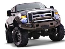 Black Cutout Style Smooth Finish Front Fender Flares For 1999-2010 Ford F250 Styleside Super Duty 2008-2010 F350 To F-550 Super Duty Bushwacker