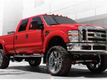 Black Pocket/Rivet Style Smooth Finish 4-Piece Fender Flare Set For 2008-2010 Ford F250/F350 Super Duty Bushwacker