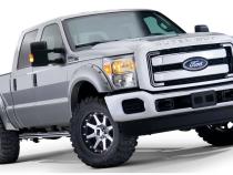 Black Pocket/Rivet Style Smooth Finish 4-Piece Fender Flare Set For 2008-2010 Ford F250/F350 Super Duty Bushwacker
