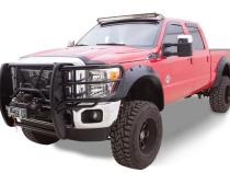 Black Cutout Style Smooth Finish 4-Piece Fender Flare Set For 2011-2016 Ford F250 To F-450 Super Duty Bushwacker