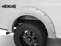Pocket/Rivet Style Color Matched Oxford White 4-Piece Fender Flare Set For 2017-2022 Ford F250/F350 Super Duty Bushwacker