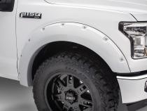 Pocket/Rivet Style Color Matched Oxford White 4-Piece Fender Flare Set For 2017-2022 Ford F250/F350 Super Duty Bushwacker