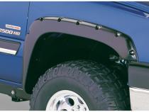 Black Pocket/Rivet Style Smooth Finish 4-Piece Fender Flare Set For 2003-2006 Silverado 1500, 1500 Hd, 2500 Hd, 3500 2007 Silverado Classic Models Excludes Dually Bushwacker