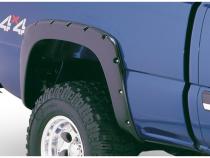 Black Pocket/Rivet Style Smooth Finish 4-Piece Fender Flare Set For 2003-2006 Silverado 1500, 1500 Hd, 2500 Hd, 3500 2007 Silverado Classic Models Excludes Dually Bushwacker
