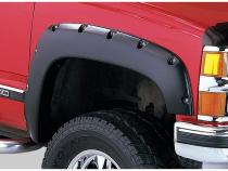 Black Pocket/Rivet Style Smooth Finish 4-Piece Fender Flare Set For 1988-2000 Chevrolet/GMC Trucks (Check Application Guide) Bushwacker