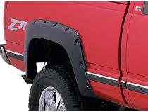Black Pocket/Rivet Style Smooth Finish 4-Piece Fender Flare Set For 1988-2000 Chevrolet/GMC Trucks (Check Application Guide) Bushwacker