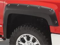 Black Pocket/Rivet Style Smooth Finish 4-Piece Fender Flare Set For 2007-2013 Silverado 1500 2007-2014 Silverado 2500 Hd/3500 Hd Fits 78, 78.7/97.6 Inch Bed Bushwacker