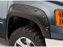 Black Boss Pocket/Rivet Style Smooth Finish 4-Piece Fender Flare Set For 2007-2010 GMC Sierra 2500 Hd/3500 Hd (Excludes Dually) Bushwacker