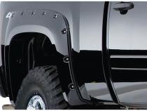 Black Cutout Style Smooth Finish 4-Piece Fender Flare Set For 2007-2013 GMC Sierra 1500 2007-2014 Sierra 2500 Hd/3500 Hd Fits 78.7/97.6 Inch Bed Bushwacker