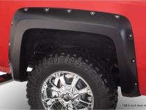 Black Pocket/Rivet Style Smooth Finish 4-Piece Fender Flare Set For 2019 Chevrolet Silverado 1500 Ld, 2014-2018 Silverado 1500, 2015-2019 Silverado 2500 Hd/3500 Hd Fits 78.8/97.8 Inch Bed Bushwacker
