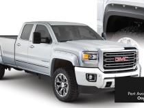 Pocket/Rivet Style Color Matched Onyx Black 4-Piece Fender Flare Set For 2017-2019 Sierra 2500 Hd/3500 Hd Bushwacker