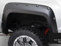 Pocket/Rivet Style Color Matched Onyx Black 4-Piece Fender Flare Set For 2017-2019 Sierra 2500 Hd/3500 Hd Bushwacker