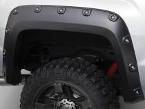 Black Boss Pocket/Rivet Style Smooth Finish 4-Piece Fender Flare Set For 2015-2019 GMC Sierra 2500 Hd/3500 Hd Bushwacker