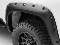 Black Pocket/Rivet Style Smooth Finish 4-Piece Set For 2020-2026 Chevrolet Silverado 2500/3500 Bushwacker