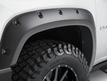 Black Forge Pocket/Rivet Textured Finish 4-Pc Fender Flare Set For 20-26 Chevrolet Silverado 2500/3500 Bushwacker