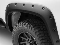 Black Forge Pocket/Rivet Textured Finish 4-Pc Fender Flare Set For 20-26 Chevrolet Silverado 2500/3500 Bushwacker