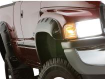 Black Pocket/Rivet Style Smooth Finish 4-Piece Fender Flare Set For 2002-2008 Dodge Ram 1500 2003-2009 Ram 2500 2003 Ram 3500 Bushwacker