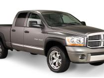 Black OE Style Smooth Finish 4-Piece Fender Flare Set For 2006-2008 Dodge Ram 1500 2007-2009 Ram 2500, 3500 Fits 75.9/76.3 Inch Bed Bushwacker