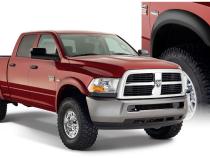Black Extendafender Style Smooth Finish 4-Piece Fender Flare Set For 2010-2018 Dodge Ram 2500/3500 (Includes Dually) Bushwacker