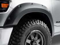 Black Forge Pocket/Rivet Textured Finish 4-Pc Fender Flare Set For 94-01 Dodge Ram 1500, 94-02 Dodge Ram 2500/3500 Excludes Dually Bushwacker