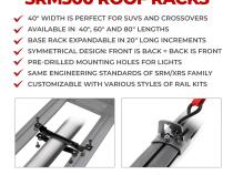 SRM300 Trail Rail Kit for 80 Inch Long Rack Textured Black Go Rhino
