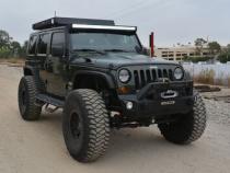 SRM400 68 Inch Fabricated Customizable Steel Basket Roof Rack Textured Black Go Rhino