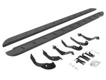 RB10 Slim Line Running Boards With Mounting Brackets Curved Protective Bedliner Coating 2015-2019 Silverado/Sierra 2500 HD Go Rhino