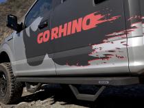 RB10 Running Boards With Mounting Brackets &amp;amp; 2 Pairs of Drop Steps Kit Protective Bedliner Coating 2016-2026 Ford F-150/ F-250/F-350 Go Rhino