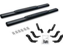 4 Inch OE Xtreme SideSteps With Mounting Bracket Kit Textured Black 2007-2018 Silverado/Sierra 150/2500 HD Go Rhino