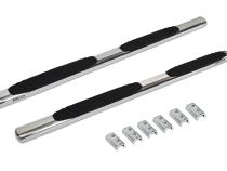 4 Inch OE Xtreme SideSteps With Mounting Bracket Kit Polished Stainless Steel 2007-2013 Silverado/Sierra 1500 Go Rhino