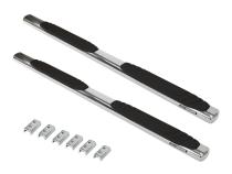 4 Inch OE Xtreme SideSteps With Mounting Bracket Kit Polished Stainless Steel 2007-2018 Silverado/Sierra 1500/2500 HD Go Rhino