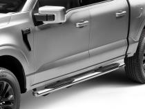 4 Inch OE Xtreme SideSteps With Mounting Bracket Kit Polished Stainless Steel 2015-2026 Ford F-150/ F-250/F-350 Crew Cab Go Rhino