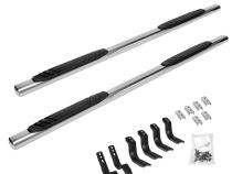 4 Inch OE Xtreme SideSteps With Mounting Bracket Kit Polished Stainless Steel 2011-2013 Kia Sportage Go Rhino