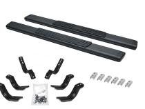 5 Inch OE Xtreme Low Profile SideSteps With Mounting Bracket Kit Textured Black 2007-2018 Silverado/Sierra 150/2500 HD Go Rhino