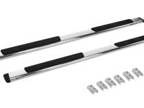 5 Inch OE Xtreme Low Profile Side Steps with Mounting Brackets Kit Polished Stainless Steel 2007-2013 Silverado/Sierra 1500 Go Rhino