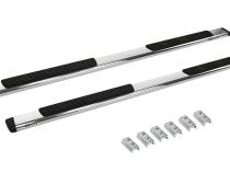 5 Inch OE Xtreme Low Profile SideSteps With Mounting Bracket Kit Polished Stainless Steel 2007-2013 Silverado/Sierra 1500/2500 HD Go Rhino