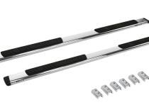 5 Inch OE Xtreme Low Profile SideSteps With Mounting Bracket Kit Polished Stainless Steel 2007-2018 Silverado/Sierra 1500/2500 HD Go Rhino