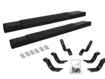 6 Inch OE Xtreme II SideSteps With Mounting Bracket Kit Textured Black 2015-2019 Silverado/Sierra 2500 HD/3500 HD Go Rhino