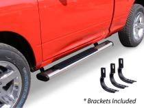 6 Inch OE Xtreme SideSteps With Mounting Bracket Kit Polished Stainless Steel 2007-2018 Silverado/Sierra 150/2500 HD Go Rhino