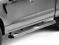 6 Inch OE Xtreme SideSteps With Mounting Bracket Kit Polished Stainless Steel 2015-2026 Ford F-150/ F-250/F-350 Crew Cab Go Rhino