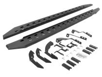 RB10 Slim Line Running Boards With Mounting Brackets Textured Black 2015-2018 Silverado/Sierra 2500 HD/3500 HD Go Rhino