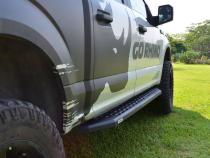 RB20 Running Boards With Mounting Brackets Textured Black 2014-2018 Silverado/Sierra 1500/2500 HD Go Rhino