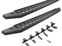 RB20 Running Boards With Mounting Brackets Textured Black 2014-2018 Silverado/Sierra 1500/2500 HD Go Rhino