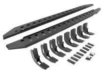 RB10 Slim Line Running Boards With Mounting Brackets Angled Textured Black 2019-2026 Silverado/Sierra 1500/2500 HD Go Rhino