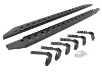 RB10 Slim Line Running Boards With Mounting Brackets Angled Textured Black 1999-2016 Ford F-250/F-350 Go Rhino