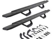 RB30 Running Boards with Mounting Brackets &amp;amp; 2 Pairs of Drops Steps Kit Textured Black 2015-2018 Silverado/Sierra 2500 HD/3500 HD Go Rhino