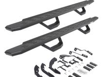 RB30 Running Boards with Mounting Brackets &amp;amp; 2 Pairs of Drops Steps Kit Protective Bedliner Coating 2015-2018 Silverado/Sierra 2500 HD/3500 HD Go Rhino