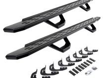 RB30 Running Boards with Mounting Brackets &amp;amp; 2 Pairs of Drops Steps Kit Textured Black 2014-2018 Silverado/Sierra 1500/2500 HD Go Rhino