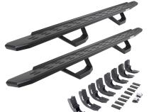 RB30 Running Boards with Mounting Brackets &amp;amp; 2 Pairs of Drop Steps Kit Textured Black 2019-2026 Sierra 1500 2020-2026 Sierra 2500/3500 HD Go Rhino